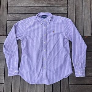 Ralph Lauren Men's Lavender Striped Button-Down Shirt